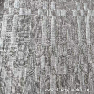 Checked Solid Colour Jacquard Line Linen Cotton Fabric